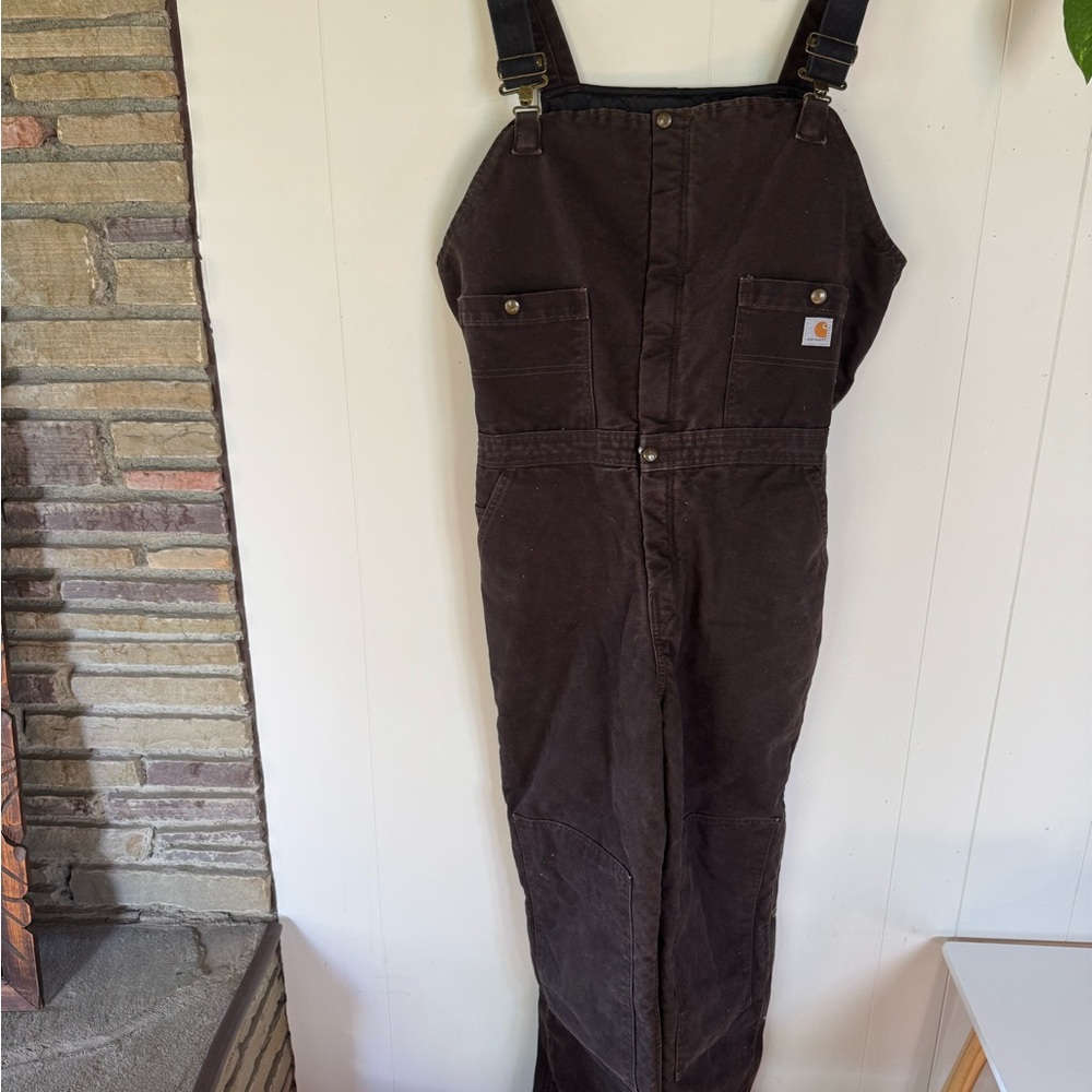 Carhartt Black Insulated Durable Workwear Overalls